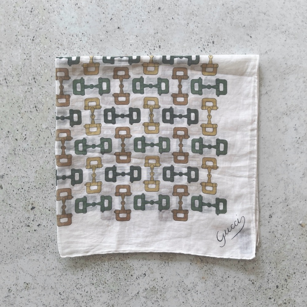 Vintage GUCCI Cotton Bandana Scarf
